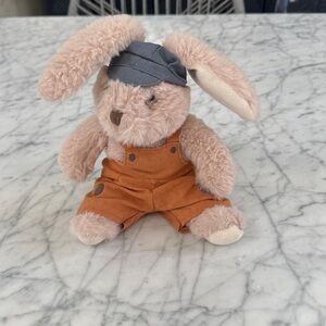 Mon Ami Plush Bunny Rabbit Benjamin Lovey Overalls Hat Stuffed Cuddle Toy